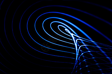 黑色圆圈背景雷达中的声波体积魔法声学圆圈蓝色波纹墙纸技术播送催眠背景