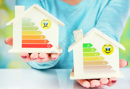 普通住宅与低耗住宅与能效等级的概念比较加热玻璃棉保温活力矿棉标准能源环境图表评估背景