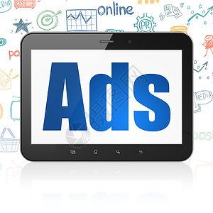 药片图标营销概念平板电脑上显示的广告创造力软垫产品黑色屏幕品牌渲染绘画草图笔记本背景