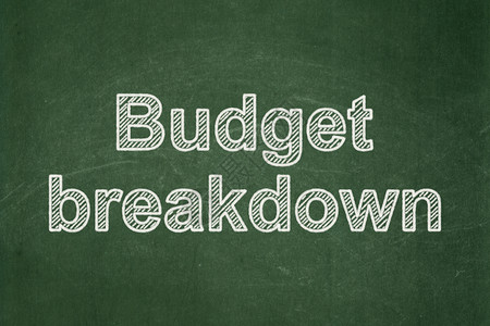 财务概念 按黑板背景分列的预算明细表金融领导者经济营销木板团队学校伙伴投资项目背景