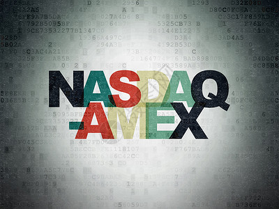 迈达克股票市场指数概念纳斯达克-美国证券交易所在数字数据纸背景上背景
