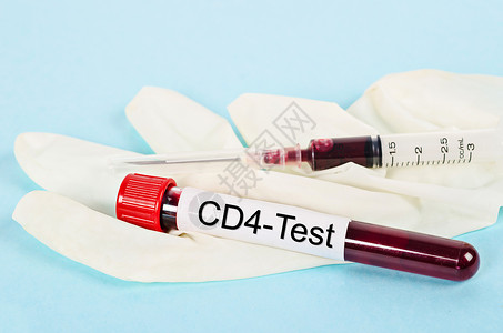 cd4立体字用于CD4细胞测试的管状血液样本背景
