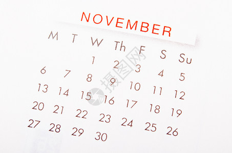 11月月签11月的日历页笔记日程日记日历数字背景