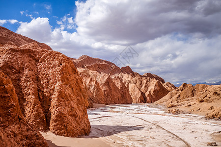 火星谷智利圣佩德罗阿塔卡马省火星旅游山谷死亡沙漠蓝色灰尘岩石地标旅行背景