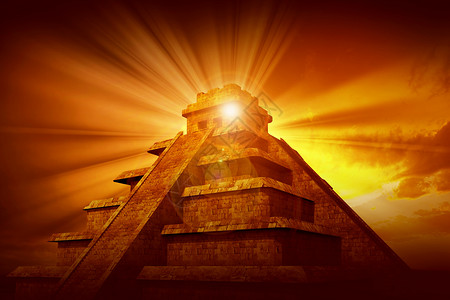 玛雅神秘金字塔背景图片