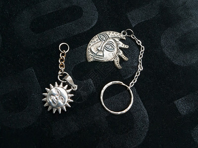 键链钥匙金属店铺太阳项目月亮戒指背景图片