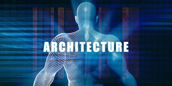 建筑结构架构技术人士商务男人商业蓝色背景图片