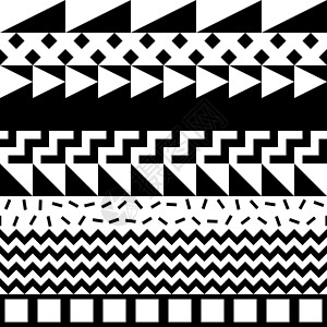 简单黑白三角形无缝的几何图案 重复民族装饰设计 锯齿形和条纹形状线 现代黑白纹理三角形纺织品墙纸打印风格绘画织物黑色装饰品文化背景