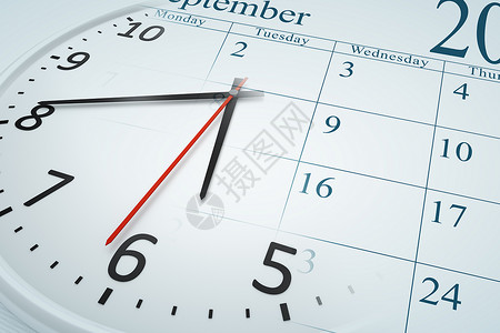 时钟和日历的组合高清图片
