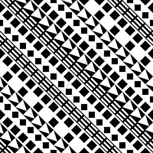 简单黑白三角形无缝的几何图案 重复民族装饰设计 锯齿形和条纹形状线 现代黑白纹理织物三角形黑色绘画几何学插图文化纺织品风格打印背景