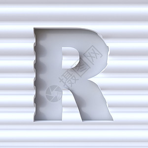 R艺术字母波浪面剪出字体 LETTER R 3波面海浪阴影雕刻首都线路曲线插图图层渲染背景