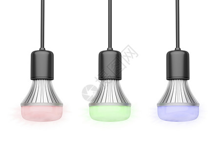 不同的颜色不同颜色的LED灯泡背景