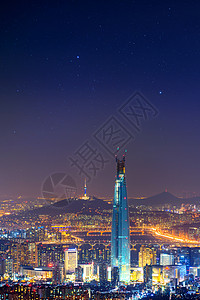 南汉山城西门城市景观天际线高清图片