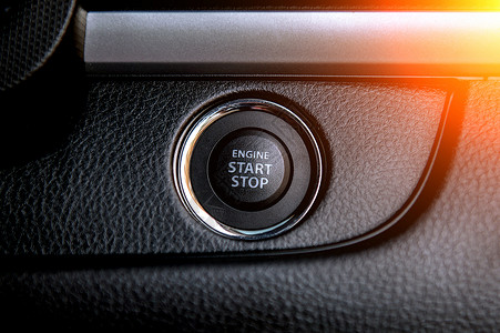 引擎启动按钮车辆发动机力量汽车运输技术奢华钥匙高清图片
