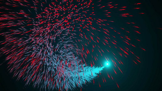跳舞的烟花粒子光条纹循环运动 4K 分辨率超高清火花曲线技术舞蹈海浪蓝色科学紫色波纹耀斑背景图片