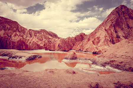 火星谷智利圣佩德罗阿塔卡马省石头冒险干旱天空蓝色山谷晴天荒野高原沙漠背景