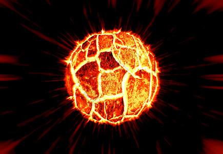 黄色火焰足球空间的裂缝太阳爆炸 插图背景