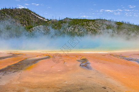 在中途盖伊的路上行走时的大喜春火山气体旅行热点蒸汽火山口矿物访问地热旅游背景图片