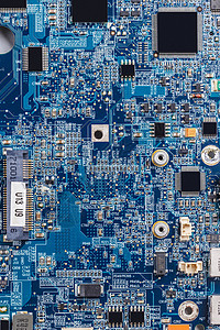 蓝色计算机电路板芯片电脑高科技母板微电路主板技术电路导体微电子背景图片