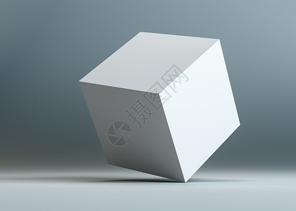 角落上有一个白色的空立方体包装礼物立方体边缘产品品牌空白纸板商品盒子背景图片