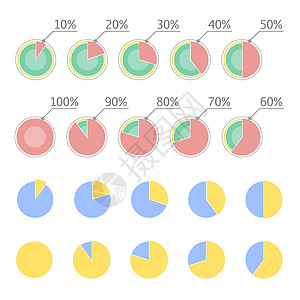 圆形图表模板饼图统计概念 业务流程流程图 用于演示的信息图表元素 百分比图表数字进步馅饼圆圈战略数据创造力商业报告圆形背景