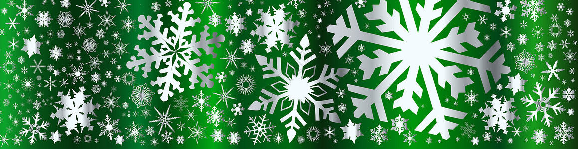 银银圣诞奖绿色天气白色雪花背景图片