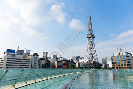 名古屋市建筑电视绿洲天线城市风景天际市中心广场场景高清图片