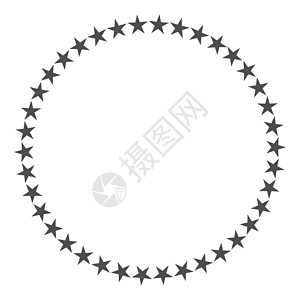 好看星空边框星星呈圆形 在白色背景上隔离的星空边框框架图标横幅联盟团体创造力评分装饰品陈述网络圆圈插图背景