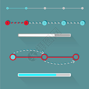 进度条图标平面网页设计进度条设置 插画按钮网络下载图表进步互联网指标插图数据界面背景