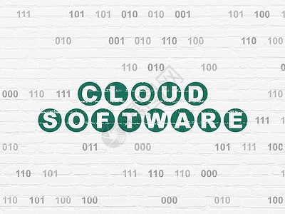 垃圾软件云计算概念 墙壁背景的云雾软件服务器技术建筑绿色灰色全球界面网站高科技绘画背景