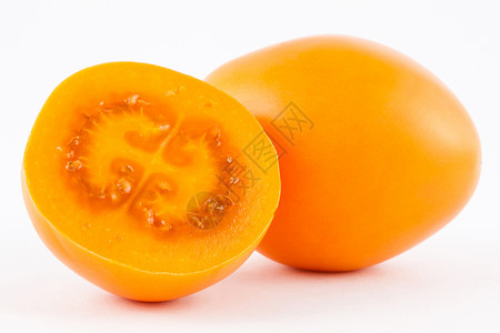 蛋形在白色背景中隔离的树木番茄工作室情调水果食物维生素橙子饮食农业营养植物背景