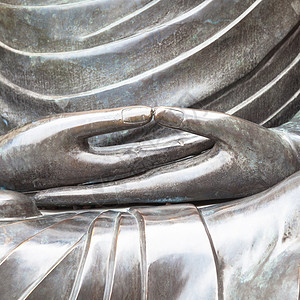 佛像的详情和夏安娜手部姿势旅行宗教雕像手印地标精神手势呼吸上帝瑜珈背景图片