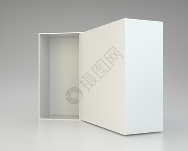 阴影几何框灰色背景上的空打开框船运纸板空白商品渲染货物纸盒3d办公室产品背景