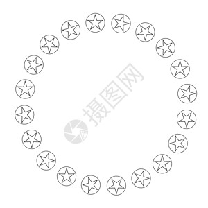 星星呈圆形 在白色背景上隔离的星空边框框架图标插图装饰品圆圈创造力陈述评分网络联盟团体横幅背景图片