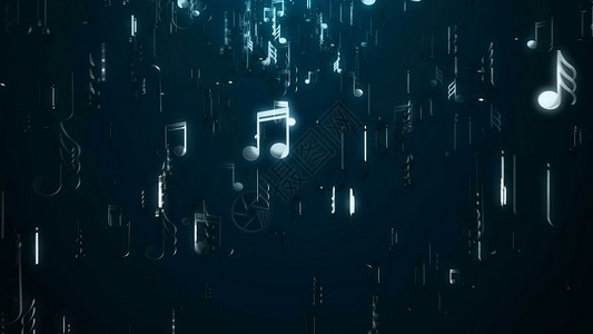 白色音乐笔记 抽象背景 数码插画假期粒子高音床单歌曲打碟机渲染压花艺术曲线背景图片
