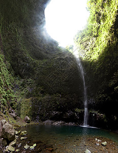 Caldeirao 佛得角的Levada石头溪流旅游美丽远足阴影热带小路旅行岩石图片