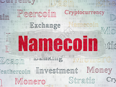 区块链币加密货币概念 数字数据文件背景的Namecoin背景