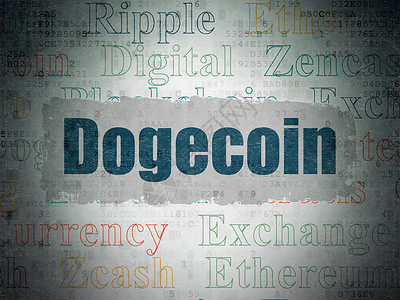 区块链币块链概念 数字数据文件Dogecoin背景文件金融程序投资代码技术市场现金钱包编程电脑背景
