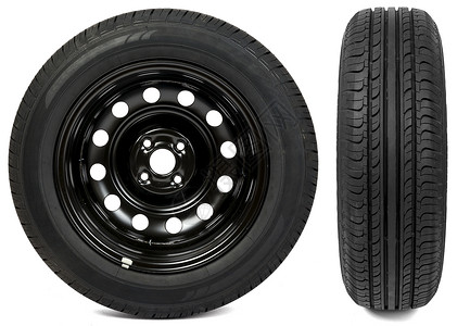 一套两套新的黑色新轮胎背景图片