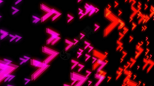 粉色环形箭头在黑色背景上的抽象彩色箭头 数码背景运动视频横幅环形商业网络作品红色推介会辉光背景
