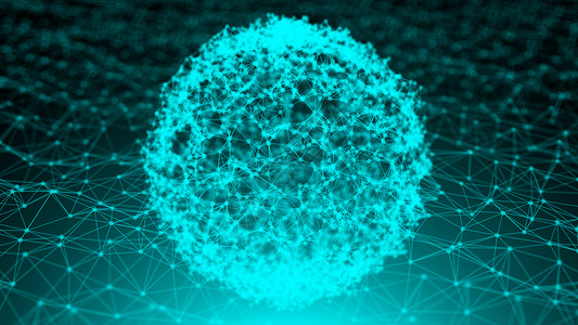 抽象连接点 技术背景 数字绘图蓝色主题 网络概念线条商业三角形多边形创造力插图互联网全球数据科学背景
