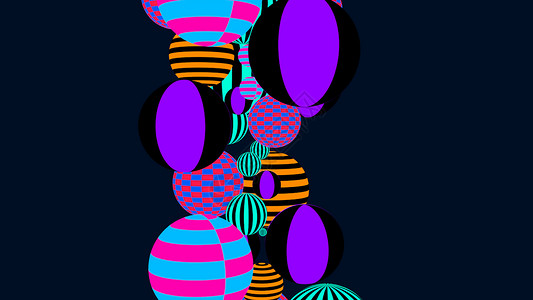 多彩缤纷圆圈与多彩多姿的装饰球的抽象背景圆圈宏观彩色化学品水滴艺术紫色织物橙子彩虹背景
