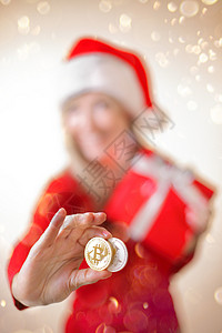 圣诞节比特币加密货币高清图片