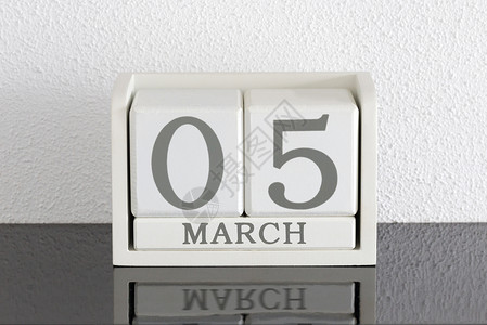 3月5日和11日的白区块日历派对反射白色节日黑色假期会议框架历史死亡背景