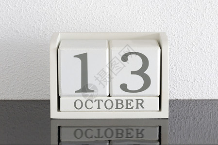 10月24日白区块日历目前日期 10月13日和白色反射派对节日会议黑色死亡假期框架历史背景