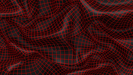 3d 插图抽象黑色背景与 Re装饰品技术抛光红色裂缝火焰窗帘织物材料烧伤背景图片