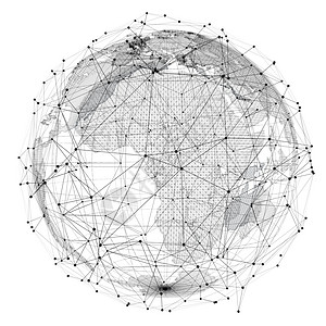 地球三维渲染图特写地球和网络线路在我之上电脑世界圆圈航空公司空气电路框架地理行星旅行背景