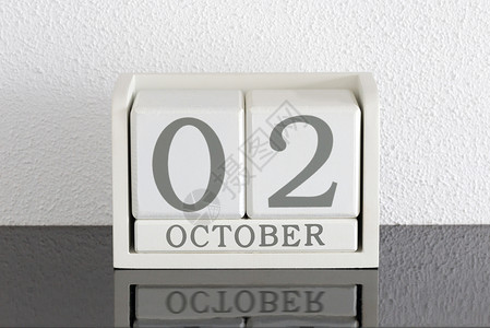 10月26日白区块日历目前日期 10月3日和11日节日派对框架历史黑色假期会议反射死亡白色背景