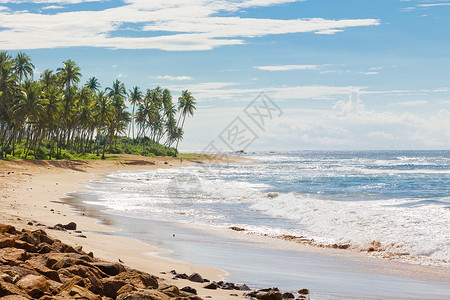 拉卜湾斯里兰卡 Rathgama-拉贾马自然海滩平息背景