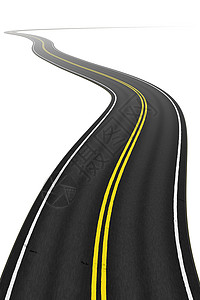 免抠高速公路白色背景上蜿蜒的道路旅行弯曲灰色世界渲染小路沥青驾驶地平线黑色背景